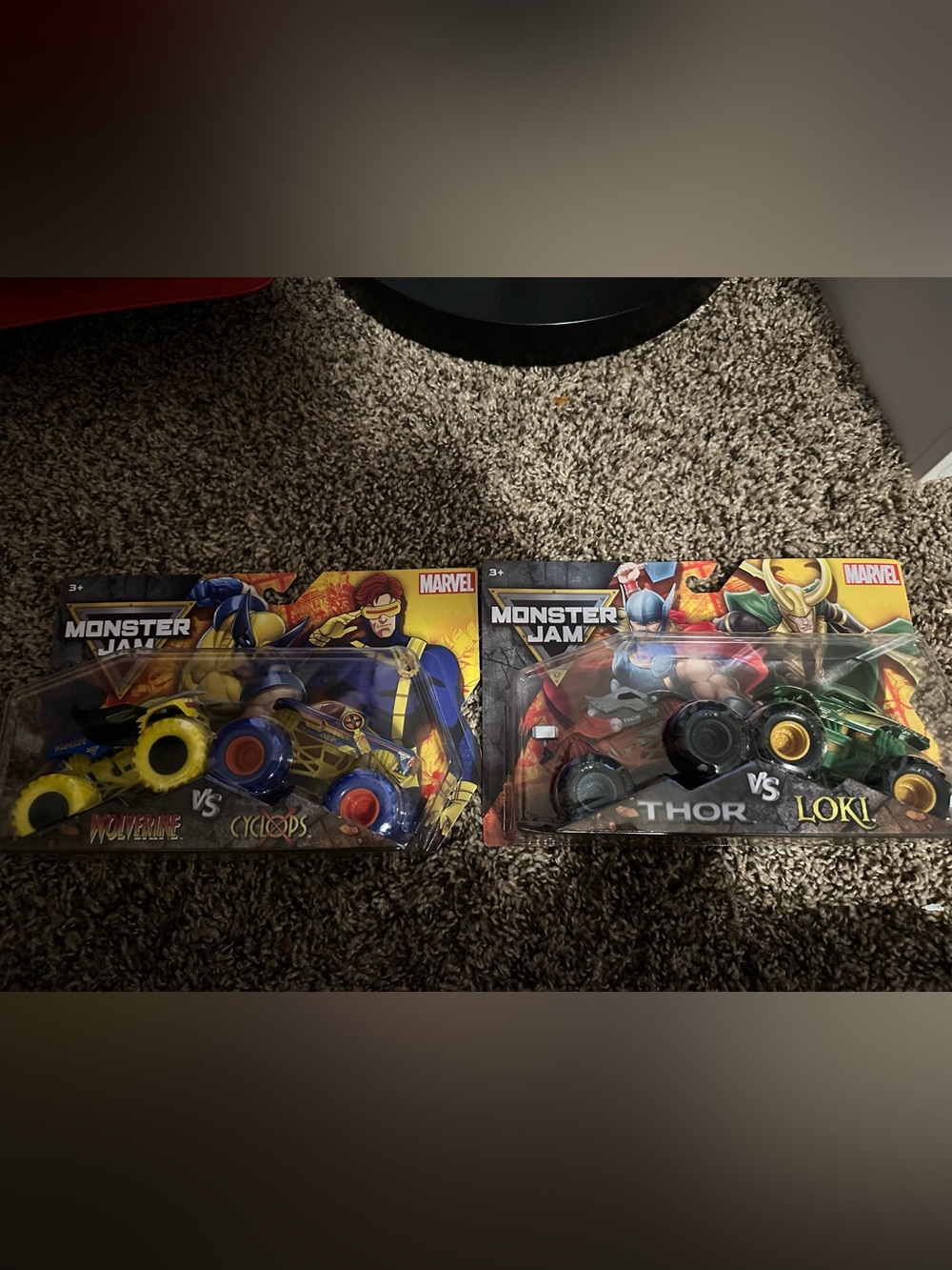 Monster Jam Marvel play trucks.